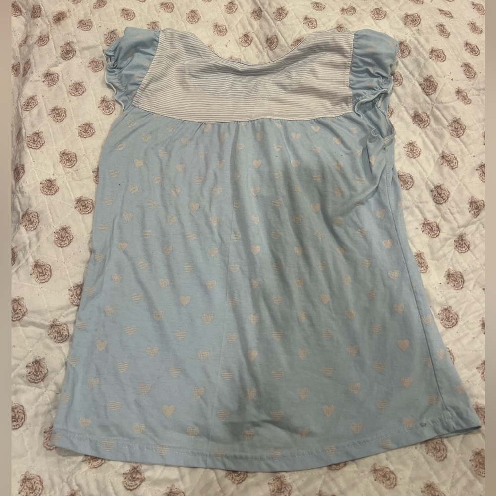 Light Blue Button-Up With Heart Patterns Tunic - image 2